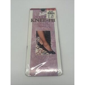 Vintage NEW Matisse Ultra Sheer Knee-HI One Size Black Comfort Top Sandalfoot
